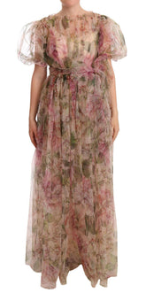 Dolce & Gabbana Multicolor Floral Print Long Maxi Gown Dress -   -  Dolce & Gabbana.